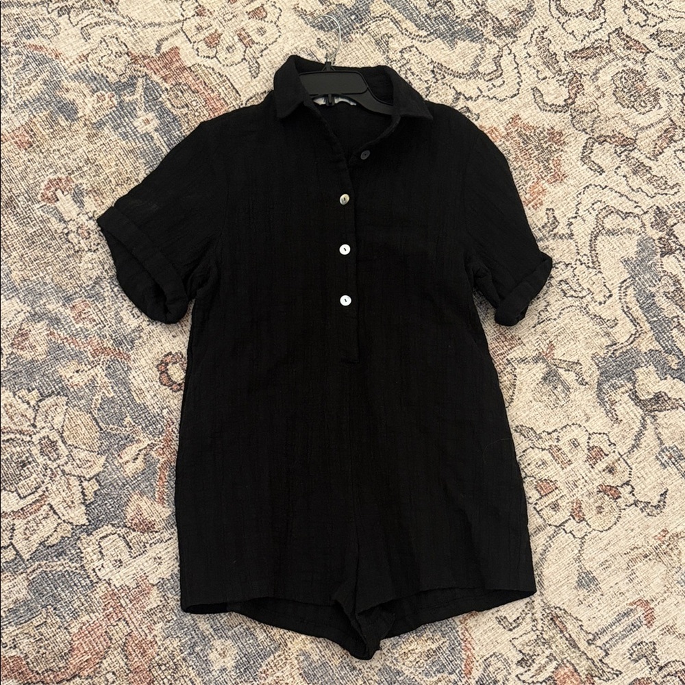 Zara Black Short Sleeve Romper